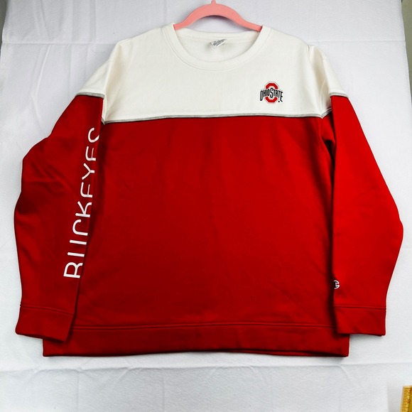 Champion Other - Champion The Ohio State Buckeyes Sweatshirt Red White Colorblock Mens Large NEW